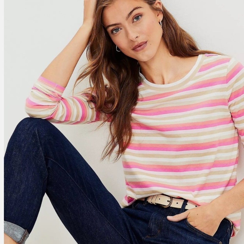 Loft Striped Long Sleeve Top